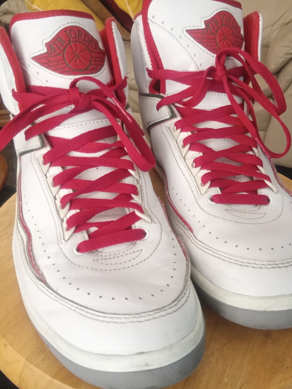 Jordan Men’s White and Red Athletic Shoes